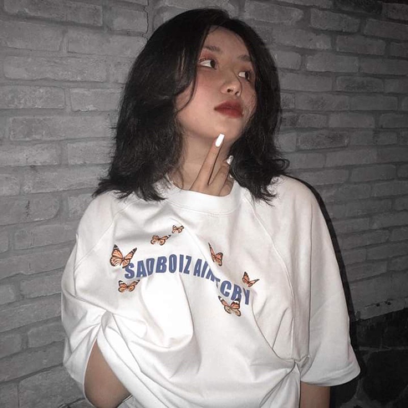 [Mã FAMARAL1 giảm 10K đơn 50K] Áo thun tay lỡ Sadboiz Butterfly form rộng unisex phong cách Ulzzang