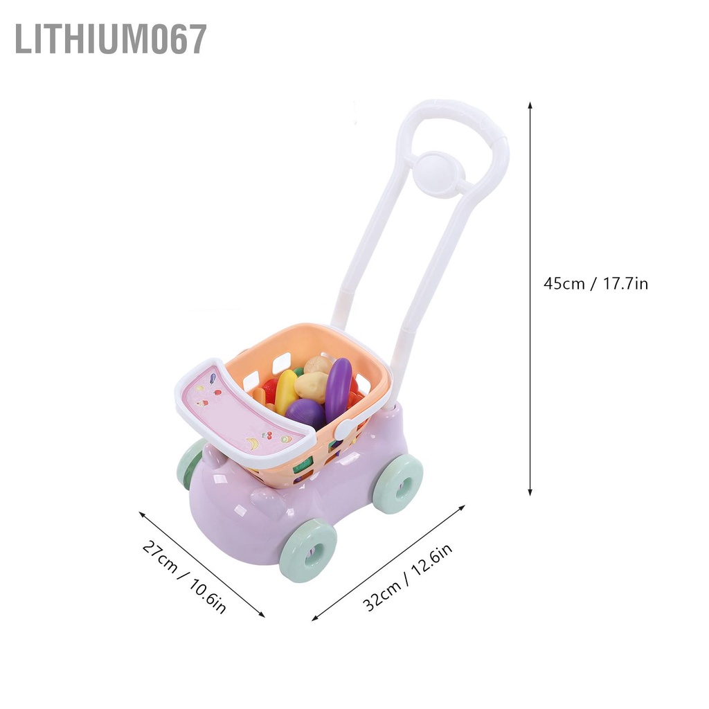 Lithium067 Giỏ đồ chơi Phụ kiện nhà bếp hàng Đồ Bộ Màu sắc dễ thương Giả vờ Chơi phụ thực phẩm cho trẻ em