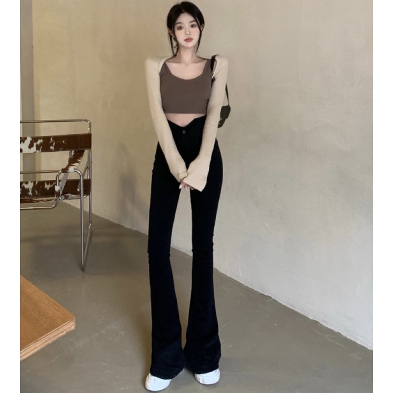 Quần Jean Lưng Cao Kiểu Dáng Sexy Dễ Phối Đồ