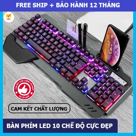 Bàn phím giả cơ cao cấp K618 PRO 2022 trang bị đèn led rgb cực đẹp với 10 chế độ led, thích hợp với máy tính, laptop,pc