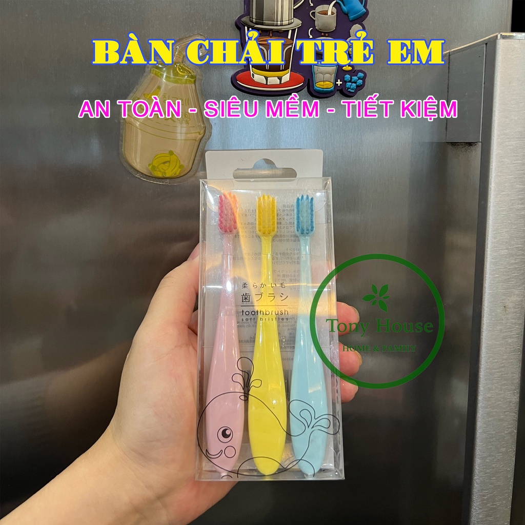 Set 3 bàn chải đánh răng xuất nhật cho bé