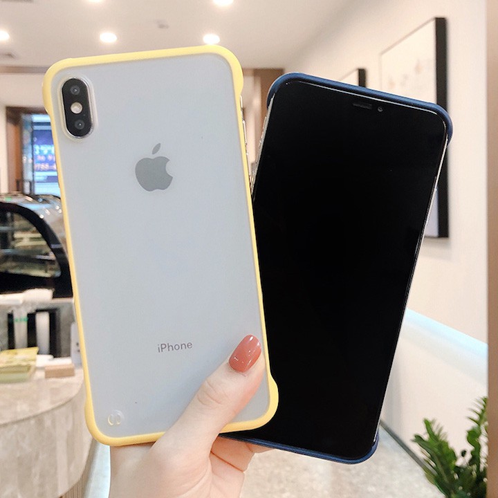 [Mã ELFLASH3 hoàn 10K xu đơn 20K] ốp lưng iphone viền màu lưng đục ốp iphone 6 6s 7 8 plus x xs xr xs max - n54