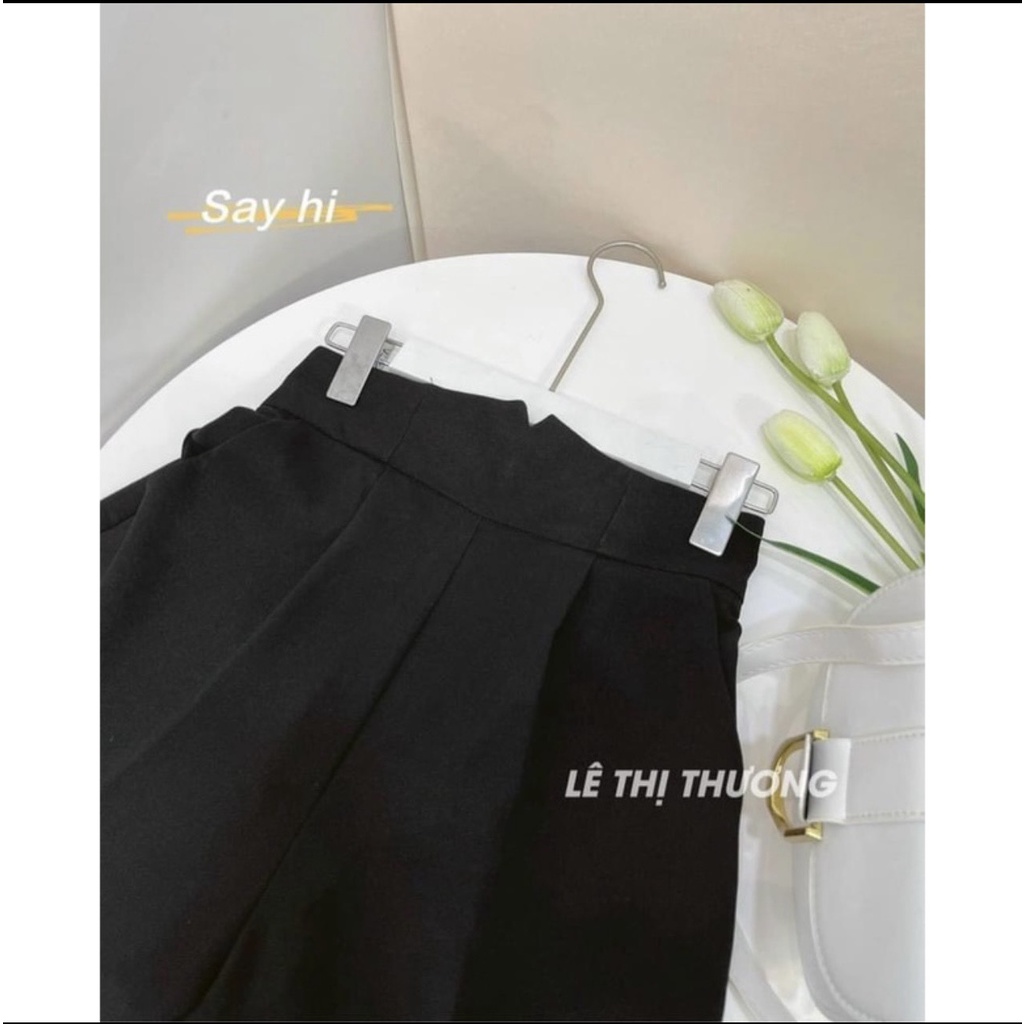 Quần tây nữ lưng cao đi học Quần vải baggy nữ cạp cao mặc làm công sở khóa sau hông vải tuyết mưa