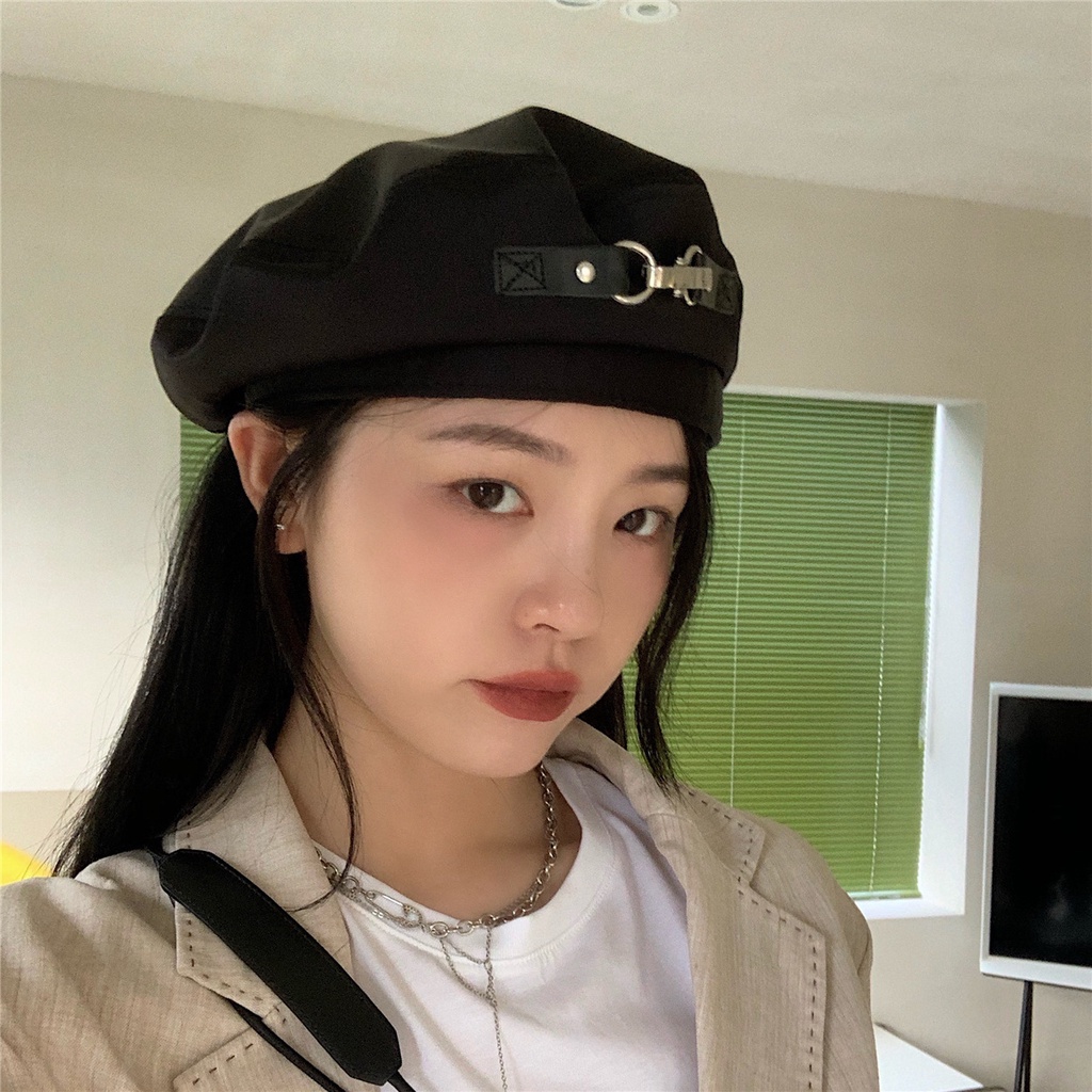 Nón Nồi Beret Phối Khuy Móc Kẹp Xinh Xắn Mũ Hoạ Sĩ L2169