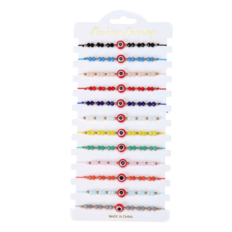 Set 12 Vòng Tay Hạt Đá Mắt Quỷ May Mắn