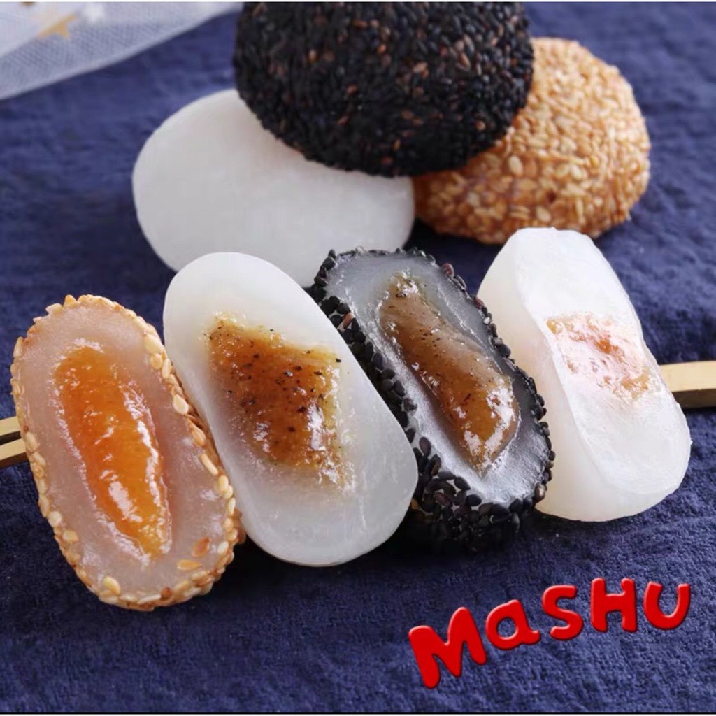 Bánh mochi Đài Loan/ mochi cô gái  mix 4 vị  đậu đỏ, mè đen, mè trắng cực ngon
