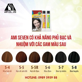Thuốc nhuộm tóc phủ bạc Ami Seven 60g x2