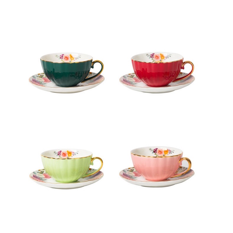 Set cốc uống trà bánh macaron, tách trà phong cách Bắc Âu cổ điển 200ml