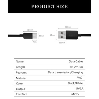 Cáp sạc nhanh micro usb 1 / 2 / 3m cho điện thoại Android