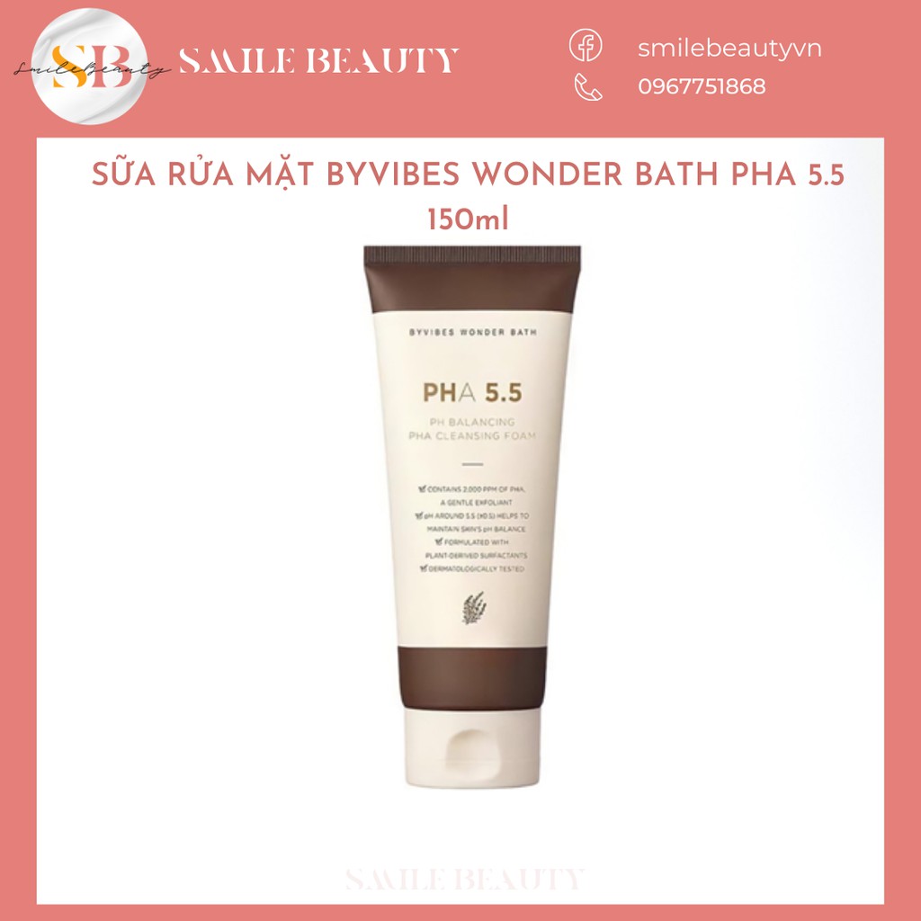 Sữa rửa mặt Byvibes Wonder Bath PHA 5.5 150ml