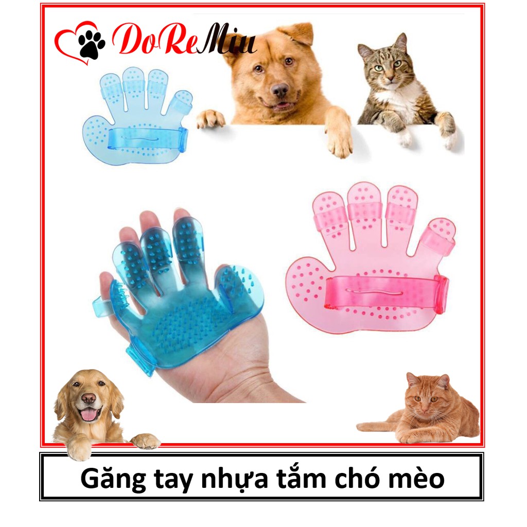 Doremiu- 1 chiếc Găng tay tắm chó mèo bằng nhựa dẻo găng tay mát xa cho thú cưng