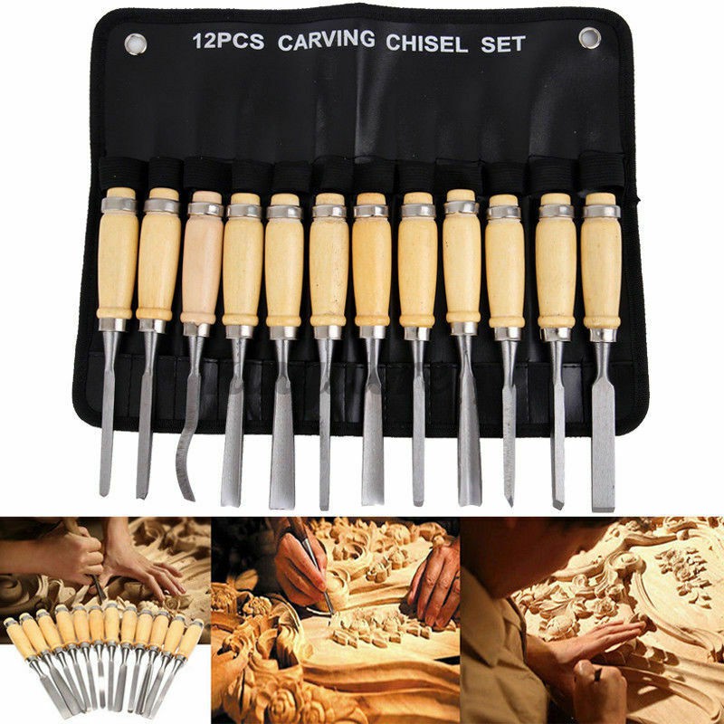 Set 12 Dụng Cụ Chạm Khắc Gỗ Cao Cấp