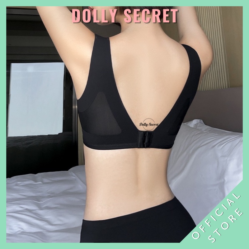 Áo ngực cài trước không gọng thoải mái chất su đúc đệm mỏng nâng ngực dây bản to DOLLY SECRET A22