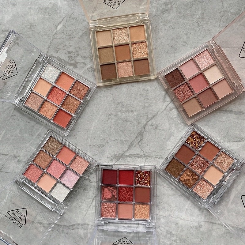 Bảng phấn mắt 9 màu tông lì/ánh nhũ Coco