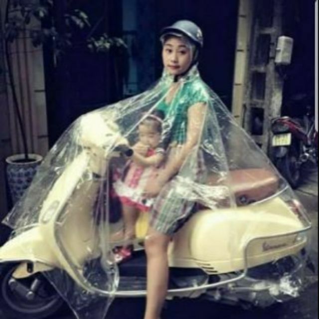 Áo mưa trong suốt một đầu