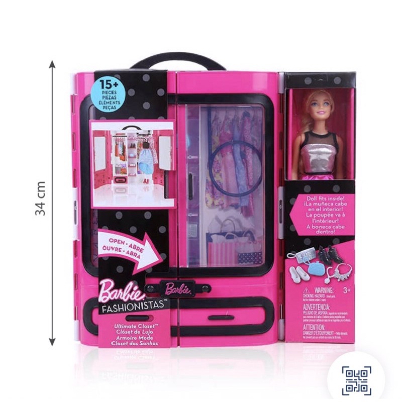 Búp bê Barbie chính hãng + tủ thời trang đa phong cách TN