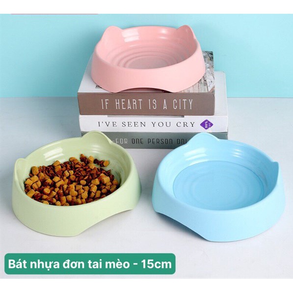 Bát ăn đơn hình tai mèo đáng yêu cho chó mèo chứa được nhiều thức ăn vững chắc loại dày-Thaivucattery