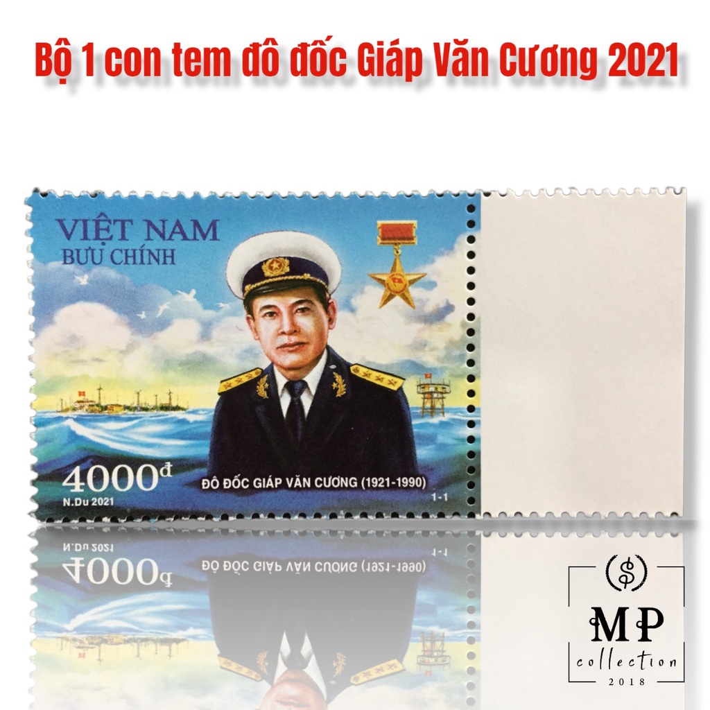 Bộ 1 con tem đô đốc Giáp Văn Cương 2021