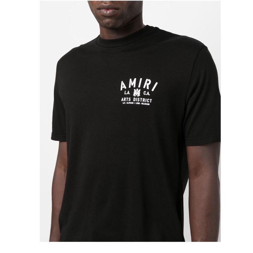 Áo Thun Cotton Ngắn Tay In Logo Amiri Thời Trang Cho Nam