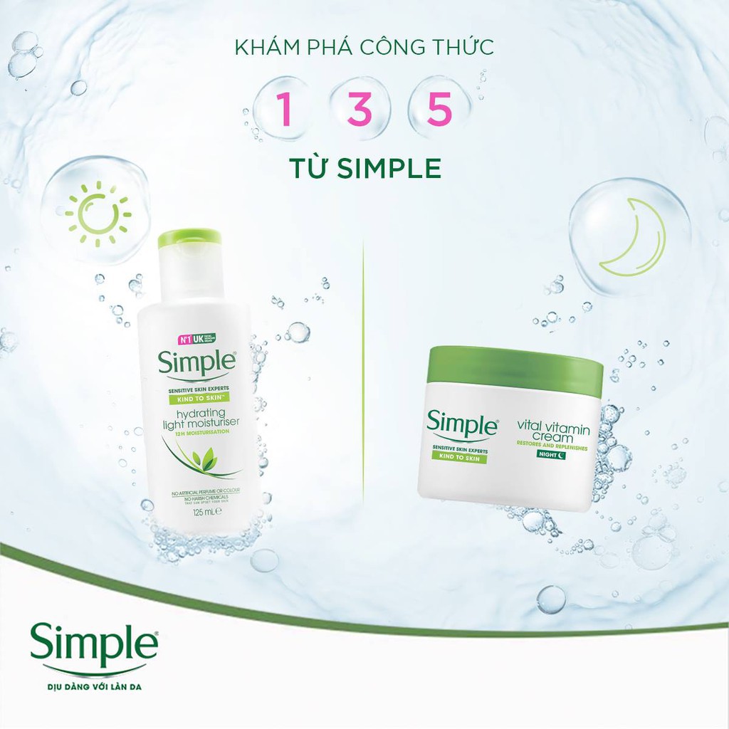 Kem Dưỡng Ẩm Simple Ngày, Đêm - Simple Day, Night Cream Kind To Skin Vital Vitamin 50ml - Skinfa.