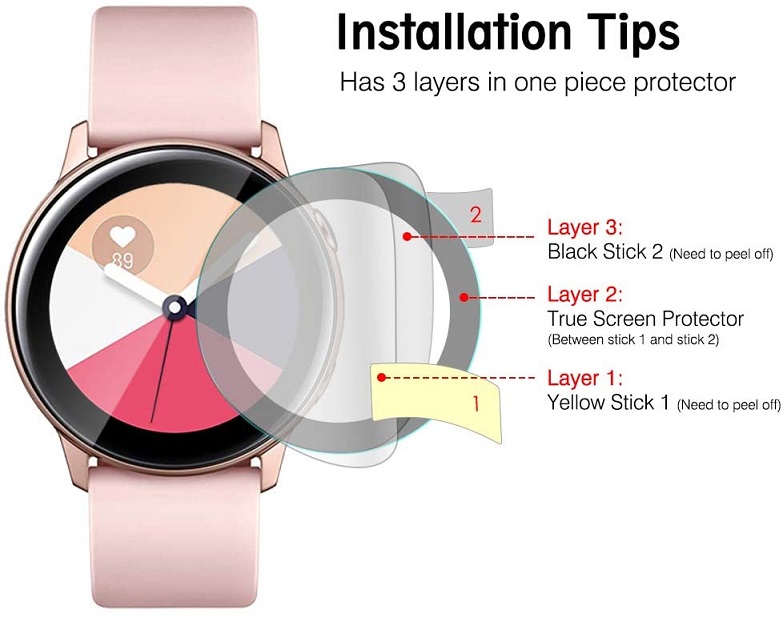 Phim Dán 3D Bảo Vệ Màn Hình Cho Đồng Hồ Thông Minh Samsung Galaxy Watch Active 2 40 44mm Active 1 / 2