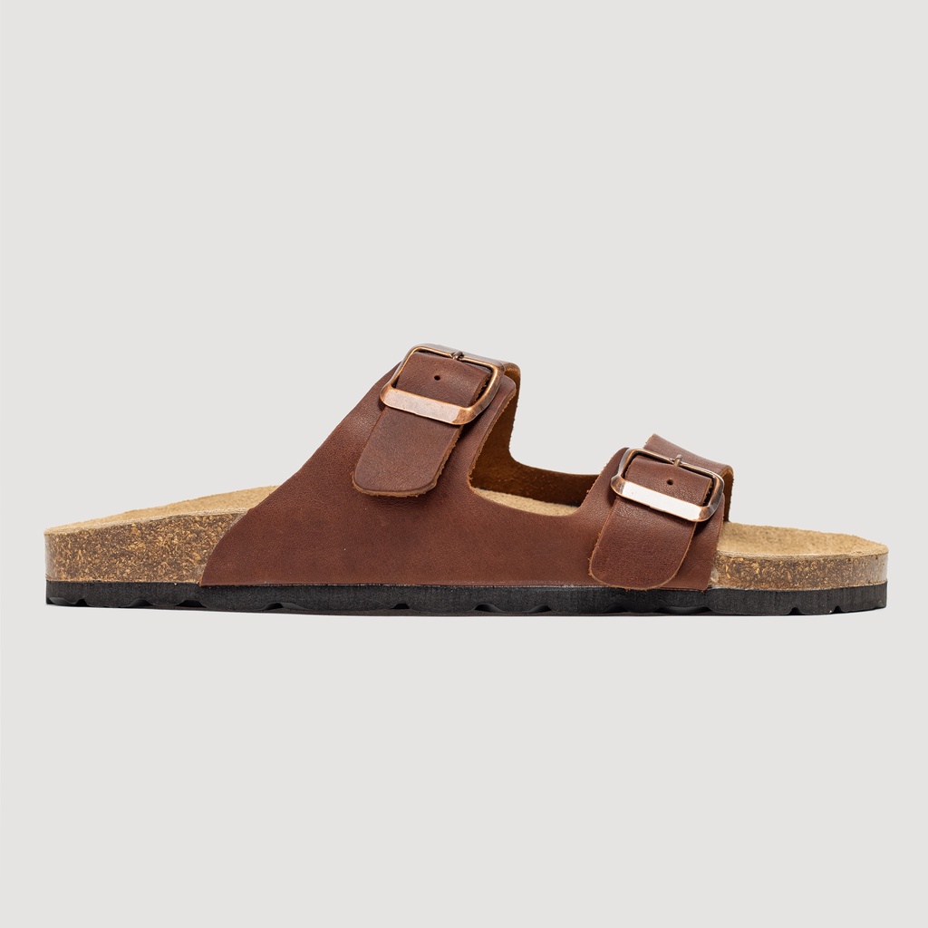 DA BÒ THẬT Dép Đế Trấu Da Bò, Dép birken quai ngang Sandal Birken dép trấu unisex chính hãng Bioline mã D01
