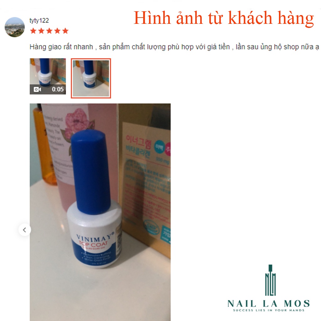 Top Coat Vinimay chính hãng - top phủ bóng chuyên dụng cho dân làm móng