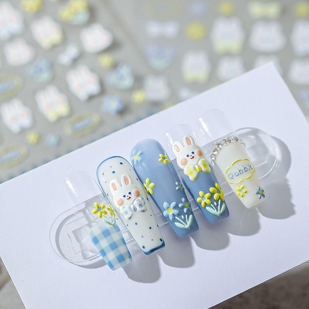 Miếng Dán Trang Trí Móng Tay Tự Dính Họa Tiết Hoạt Hình Mickey / Bạch Tuyết / Hoa Xinh