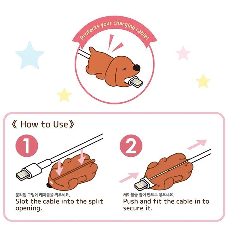 Phụ kiện bảo vệ đầu dây cáp thiết kế hình động vật đáng yêu