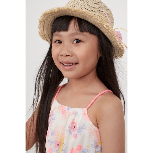 Đầm voan maxi hoa hồng nhí HM bé gái xuất xịn