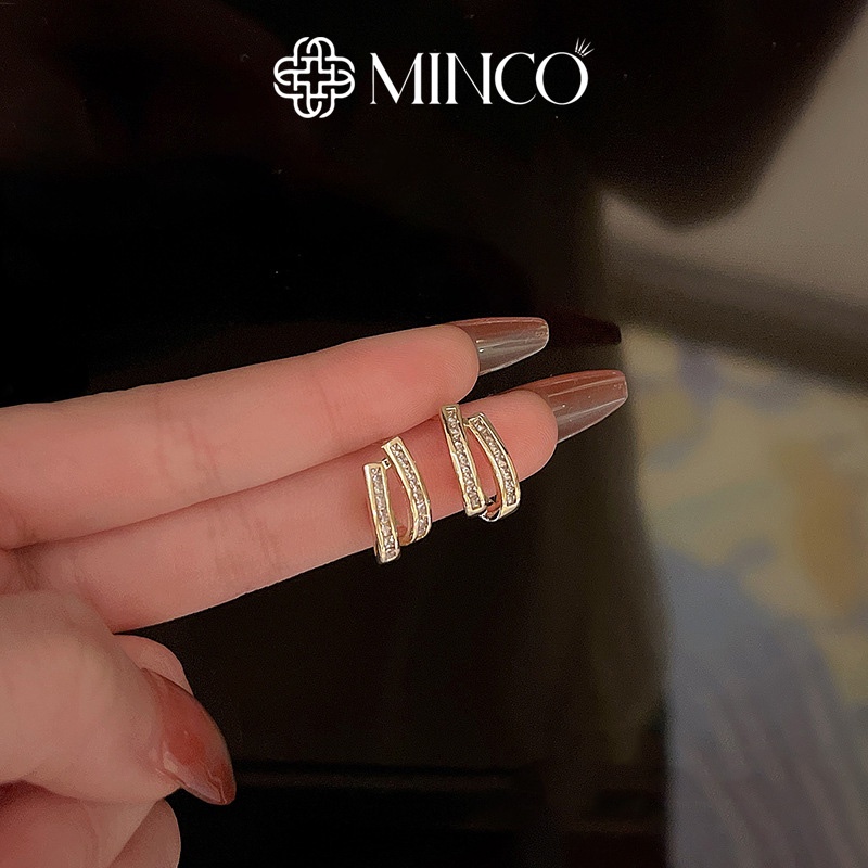 Khuyên tai Minco Accessories Đính Đá Lấp Lánh Sang Trọng Quý Phái Dễ Phối Đồ Thời Trang Yêu Thích Phái Nữ BT41