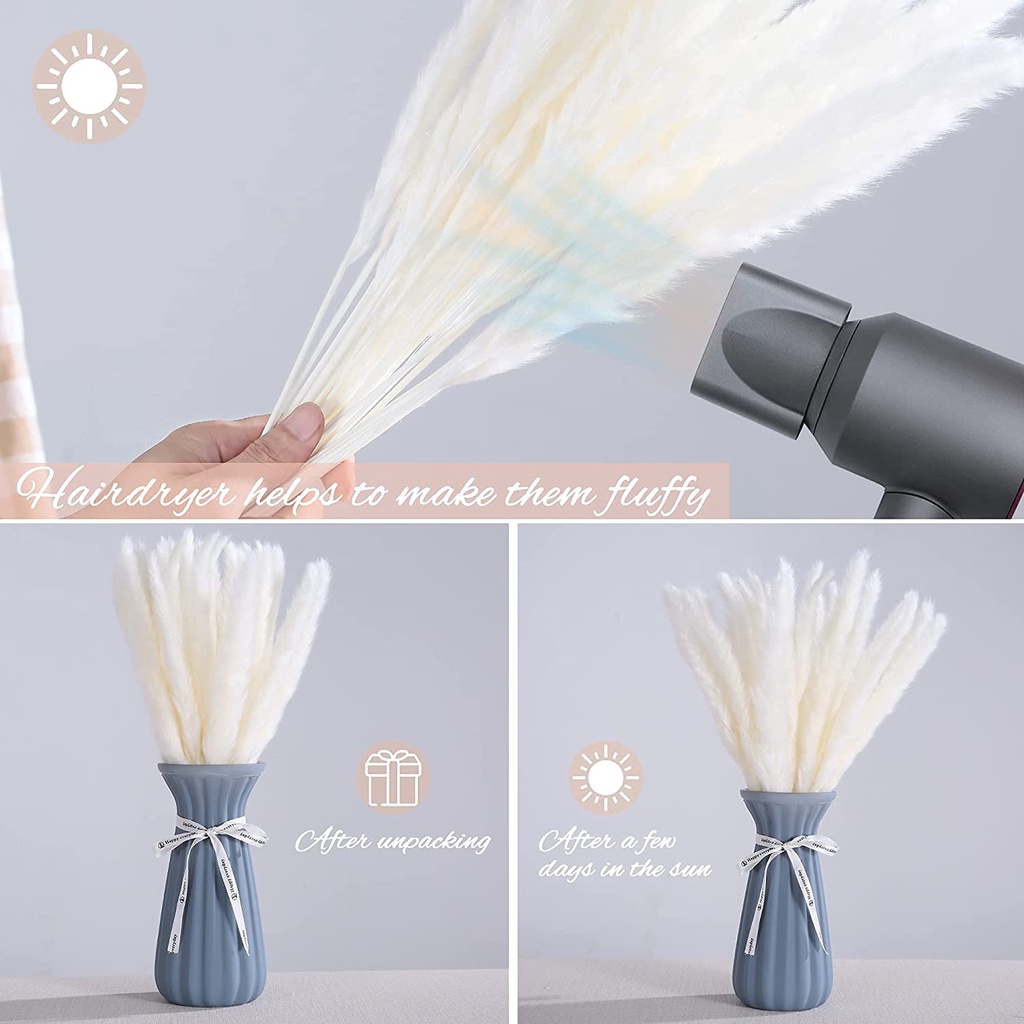 Hoa Khô Tự Nhiên Vintage Decor Trang Trí- Cỏ đuôi thỏ, Bông lau, lúa mạch, bông gòn | BigBuy360 - bigbuy360.vn