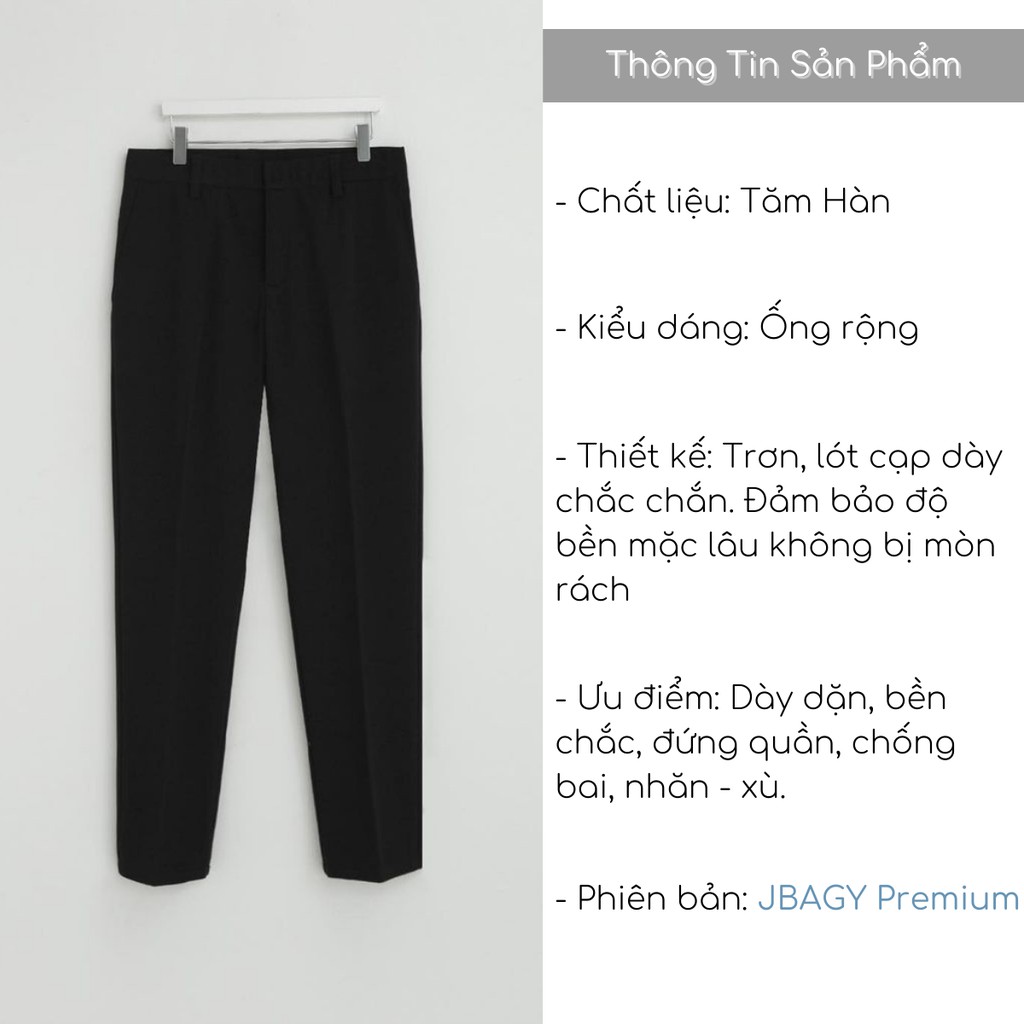 Quần baggy nam ống rộng vải Hàn cao cấp, quần tây âu co giãn Premium thời trang JBAGY - JBA01