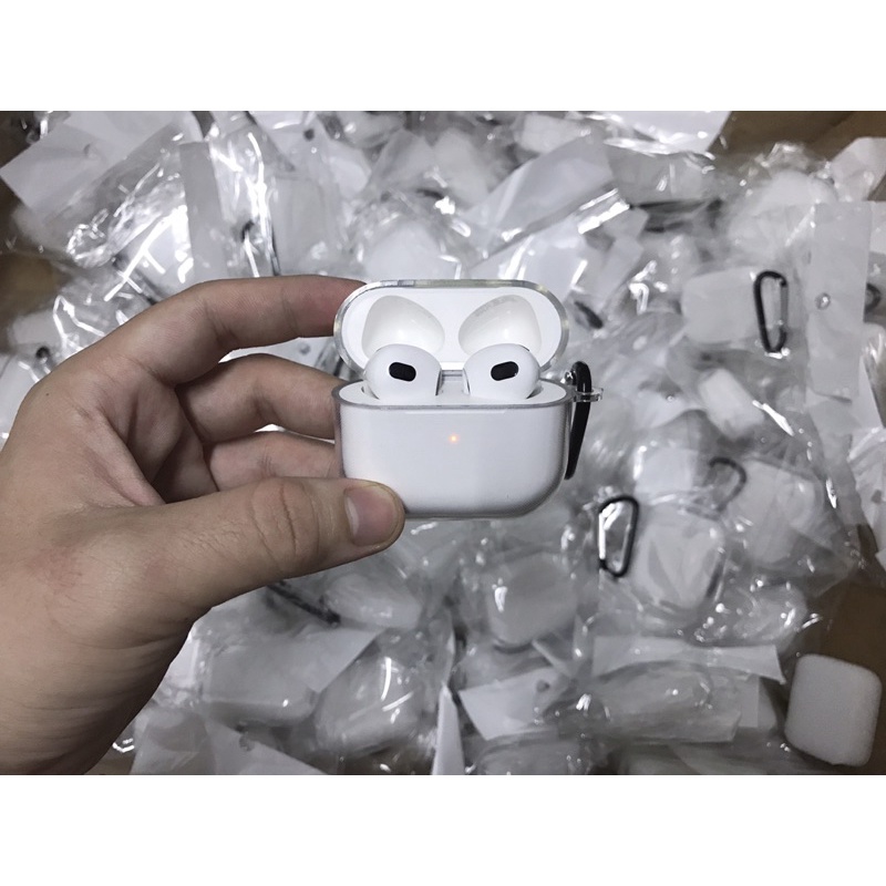 Vỏ Case Silicon Airpod 3 Trong Suốt Có Móc Chống Trầy Xước