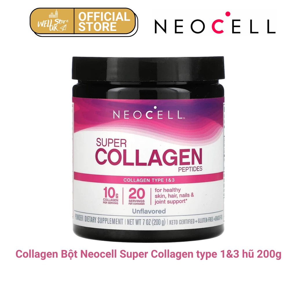 Bột uống Neocell Super Collagen type 1&3 hộp 200gr