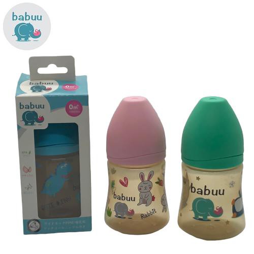 [Mã 267FMCGSALE giảm 8% đơn 500K] Bình sữa Babuu Nhật bản nắp sóng cổ rộng 90ml,150ml,240ml ( tặng 1 núm)