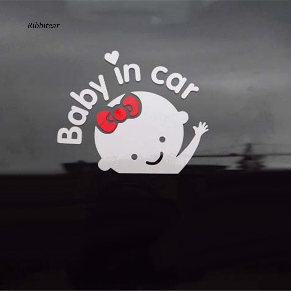 Miếng stickers 3D chữ em bé trên xe dán trên kiếng xe hơi