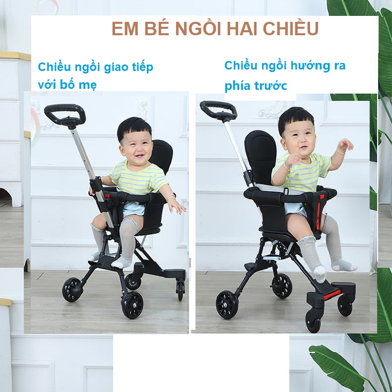 [MÃ 2022 DÀY,BÁNH TO HƠN] Xe đẩy em bé gấp gọn hai chiều dày dặn ,đẩy mượt hơn ,tiện lợi cùng bé du lịch,dạo chơi