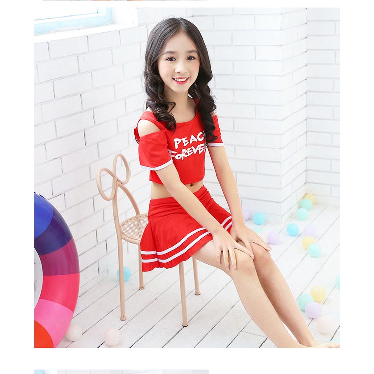 Bộ Đồ Bơi Dạng Váy Dễ Thương Dành Cho Bé Gái Trung Niên