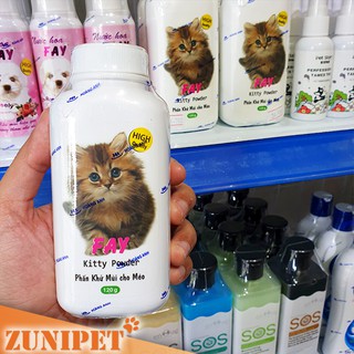 Phấn khử mùi cho chó mèo, phấn tắm khô cho thú cưng FAY 120g