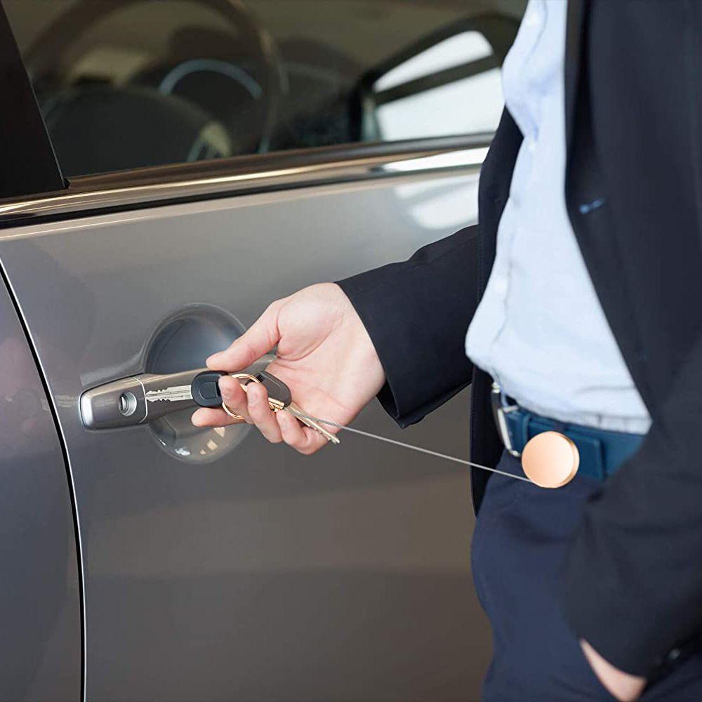 MYRONGOODS Metal Retractable Key Chain Multi-functional Anti Lost Lanyard Clip