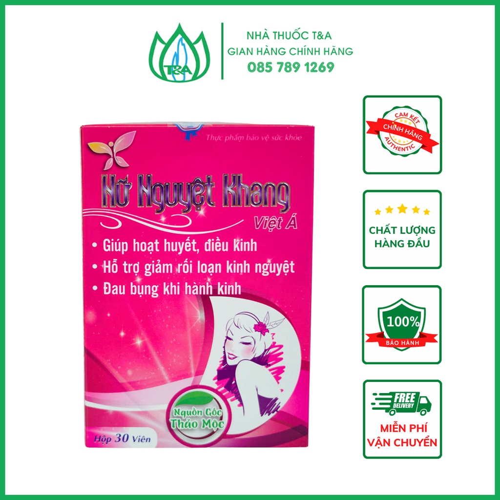 Nữ nguyệt khang Hoạt huyết điều kinh, giảm rối loạn kinh nguyệt, đau bụng khi hành kinh Hộp 30 viên