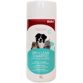 Phấn tắm khô hương nước hoa Bioline Dry cho chó mèo 100g