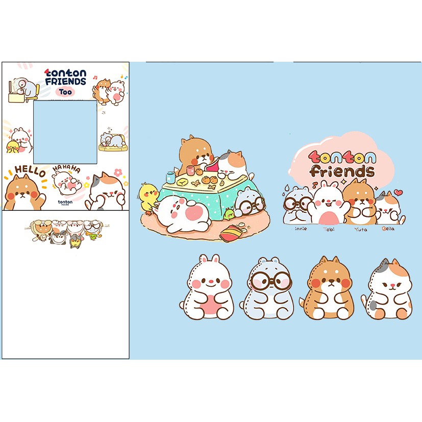sticker tonton friend cắt rời size to SCI8 có bao giấy cute dễ thương bullet journal