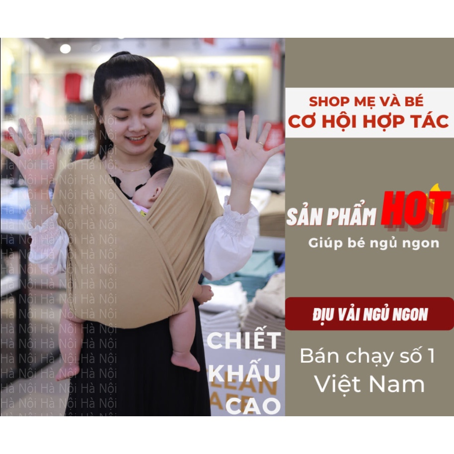 Địu vải tiết kiệm phổ - Địu vải sling cho em bé chỉnh size - 0-24 tháng - chỉnh size - trợ lực - Hà Nội