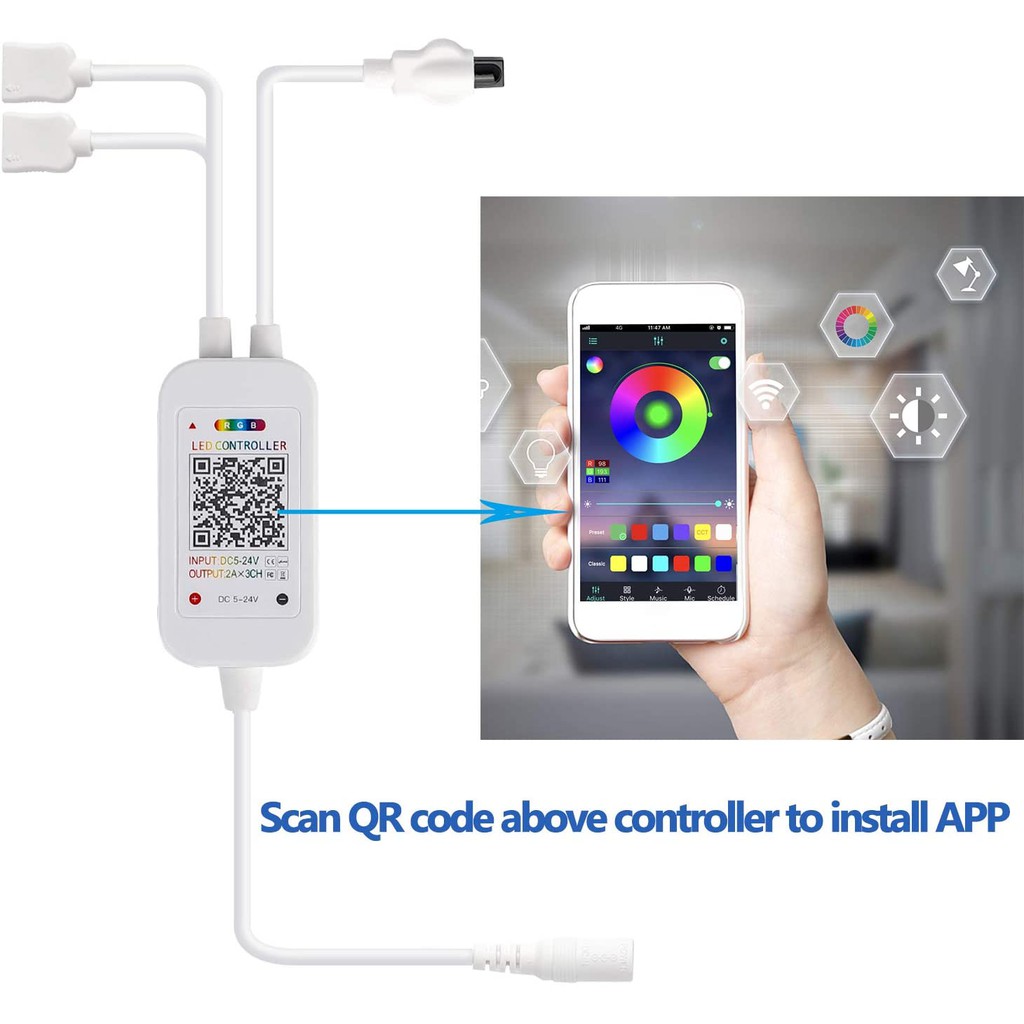Đèn led Tiktok đổi màu 5050 RGB 5m, 10m Dùng APP + Remote + Nhạc Trong + Nhạc Ngoài