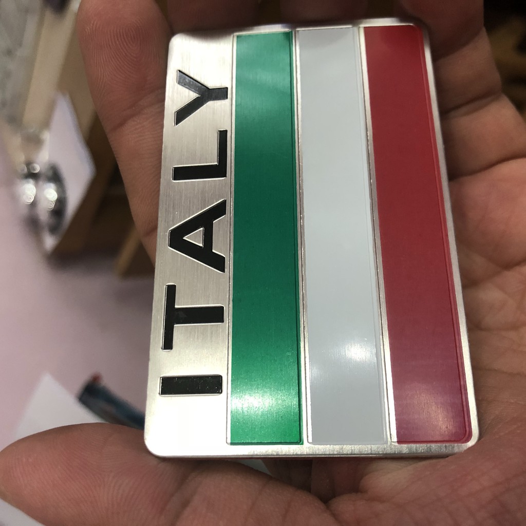 Combo 2 chiếc Tem trang trí trên ô tô xe máy Cờ Italia 5x8