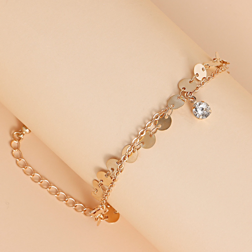 Lắc Chân Dây Xích Tròn Bằng Kim Loại Đơn Giản Thời Trang Phong Cách Âu Mỹ