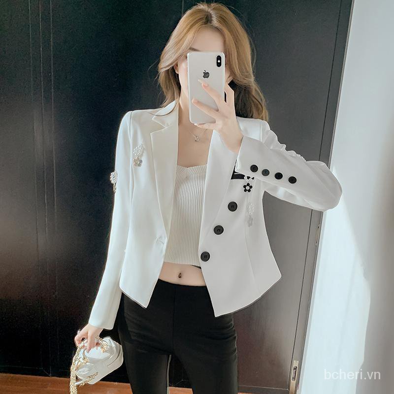 áo vest nữ 2021 Thu Thời Trang dáng ngắn mỏng, hàn quốc