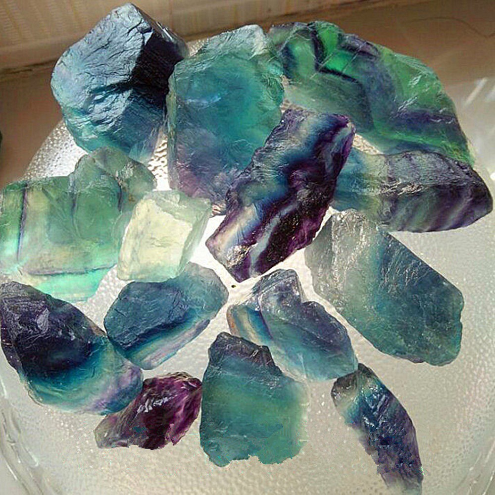 1pc Đá fluorite tự nhiên độc đáo để trang trí
